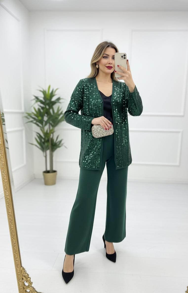 Stellar Sequin Woolen Coord Set FT426