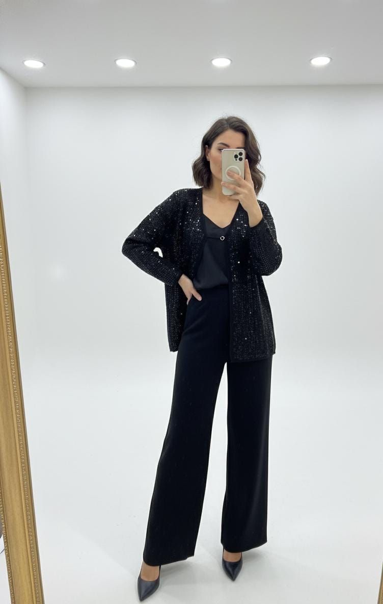 Stellar Sequin Woolen Coord Set FT426