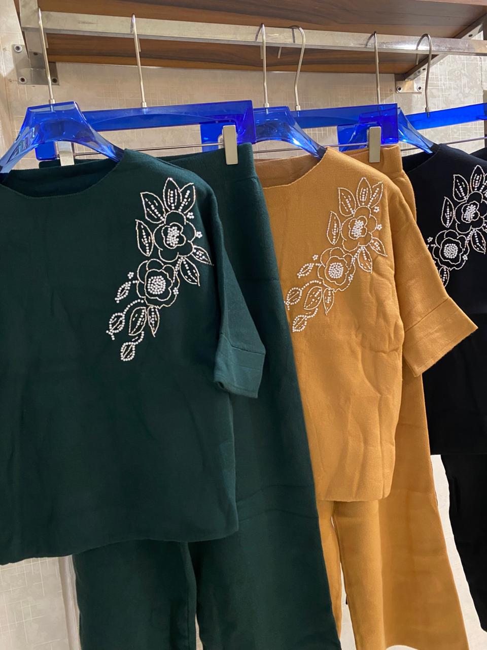 Luna Embroidered Drop Shoulder Coord Set FT433