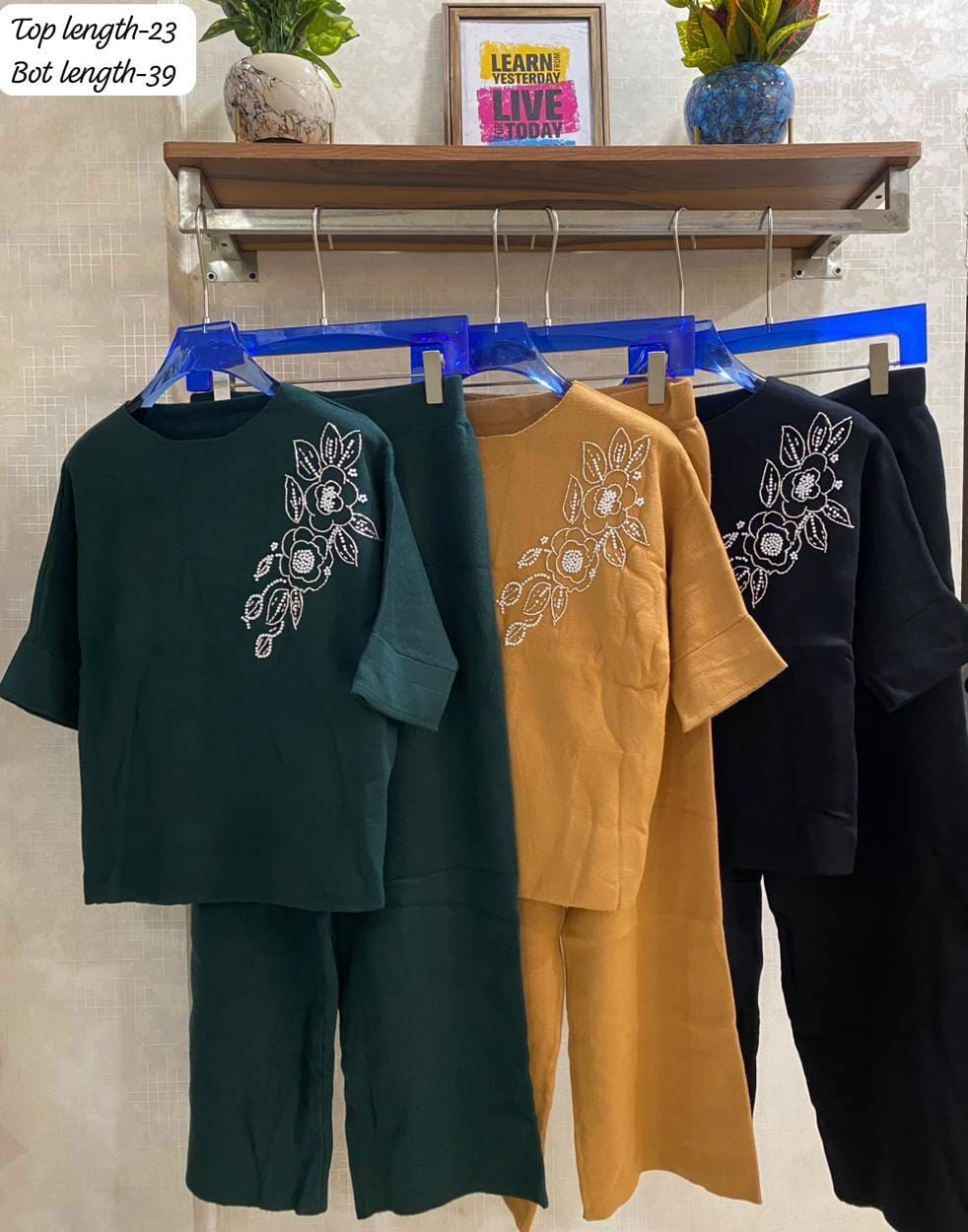 Luna Embroidered Drop Shoulder Coord Set FT433