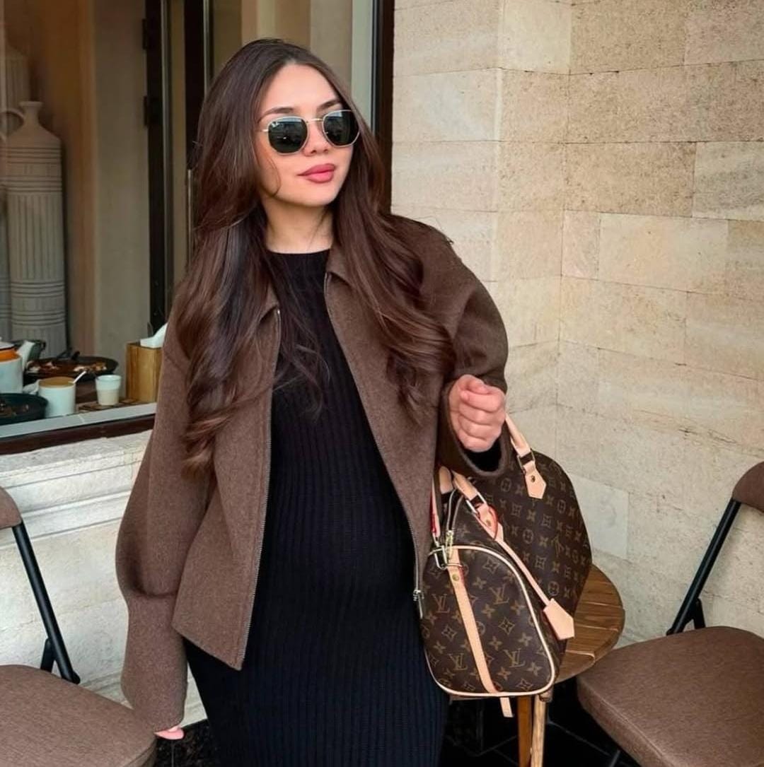 Oversized Collar Pattern Woolen Zipper Jacket FT444