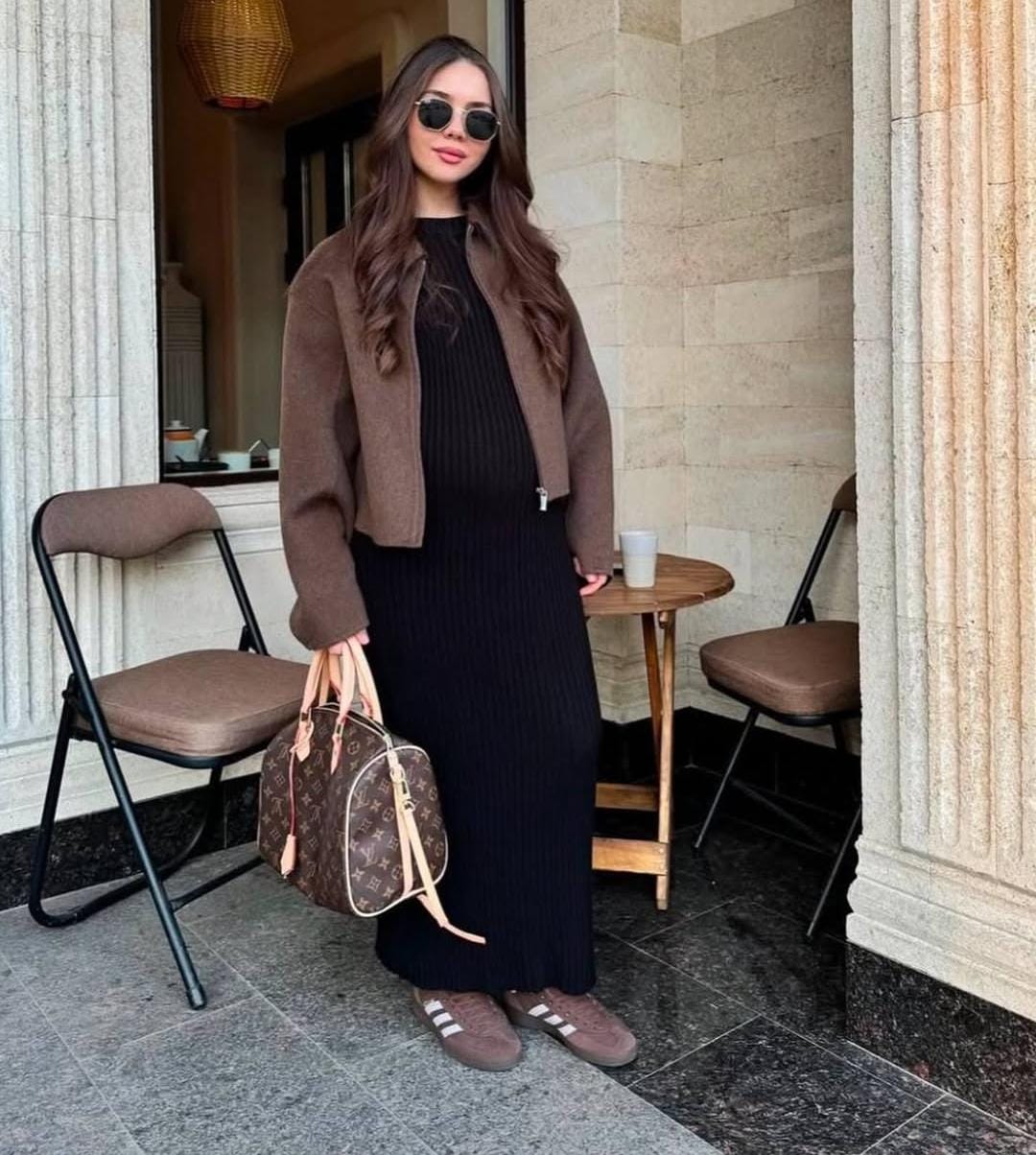 Oversized Collar Pattern Woolen Zipper Jacket FT444