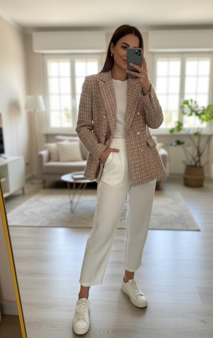 Textured Tweed Blazer FT449