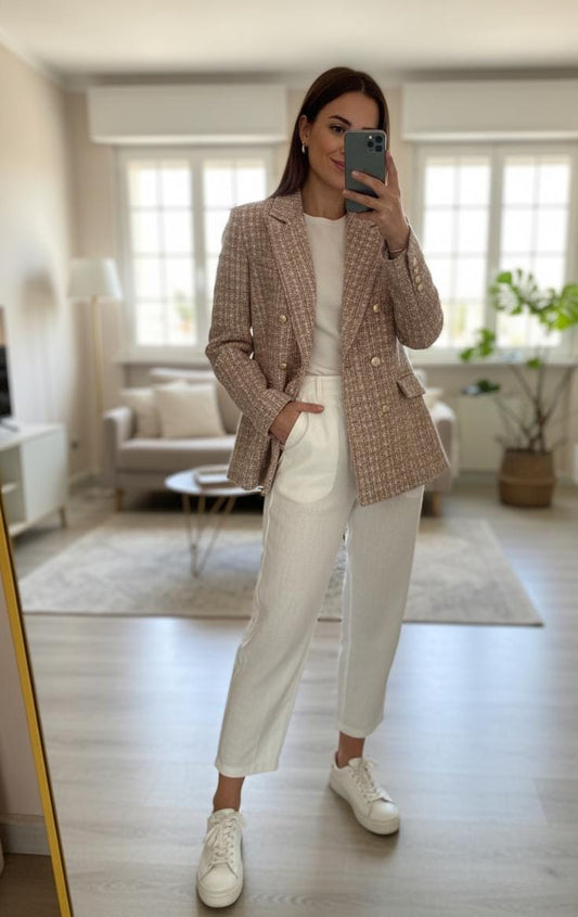 Textured Tweed Blazer FT449
