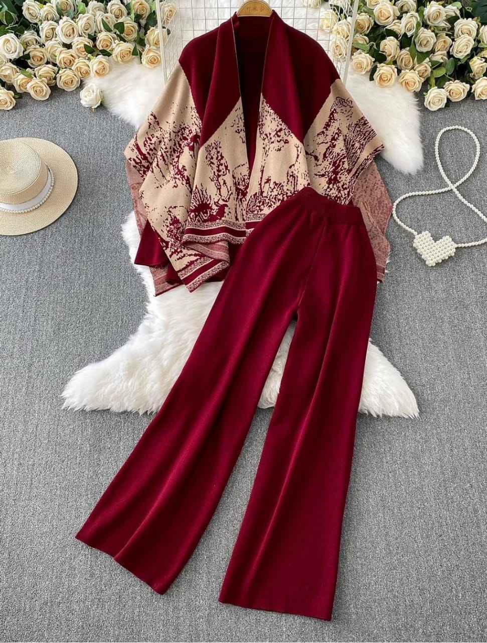 3 pcs Woolen Coord Set FT450