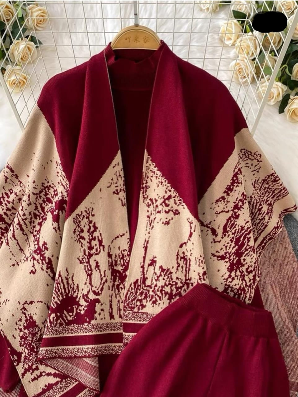 3 pcs Woolen Coord Set FT450