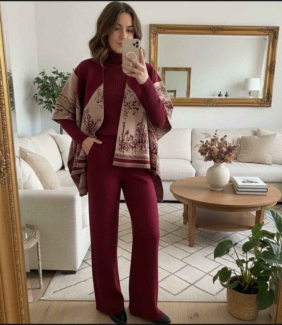 3 pcs Woolen Coord Set FT450