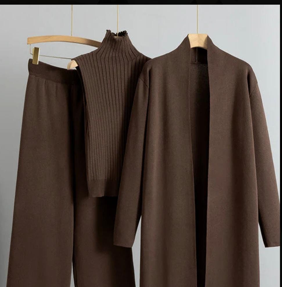 Suhana Woolen Long Shrug Pants and Inner 3 pcs Set FT458