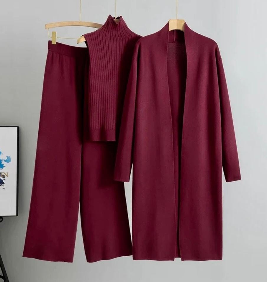 Suhana Woolen Long Shrug Pants and Inner 3 pcs Set FT458