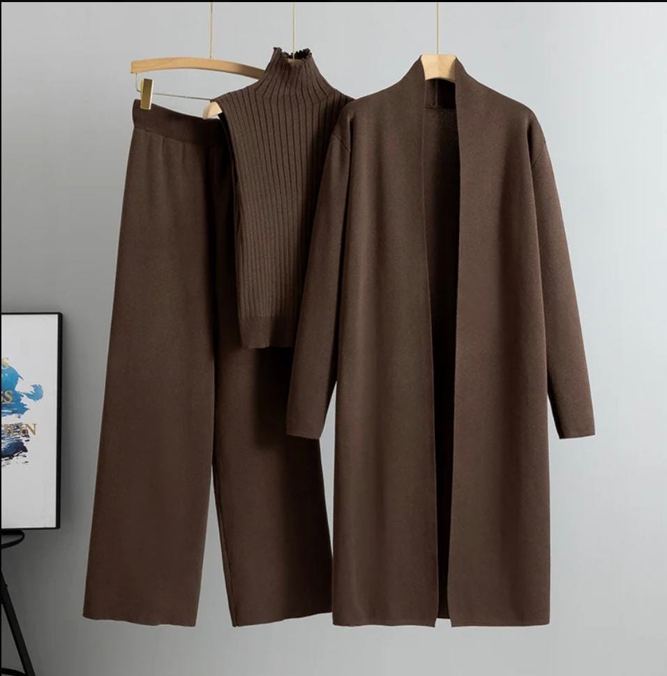 Suhana Woolen Long Shrug Pants and Inner 3 pcs Set FT458