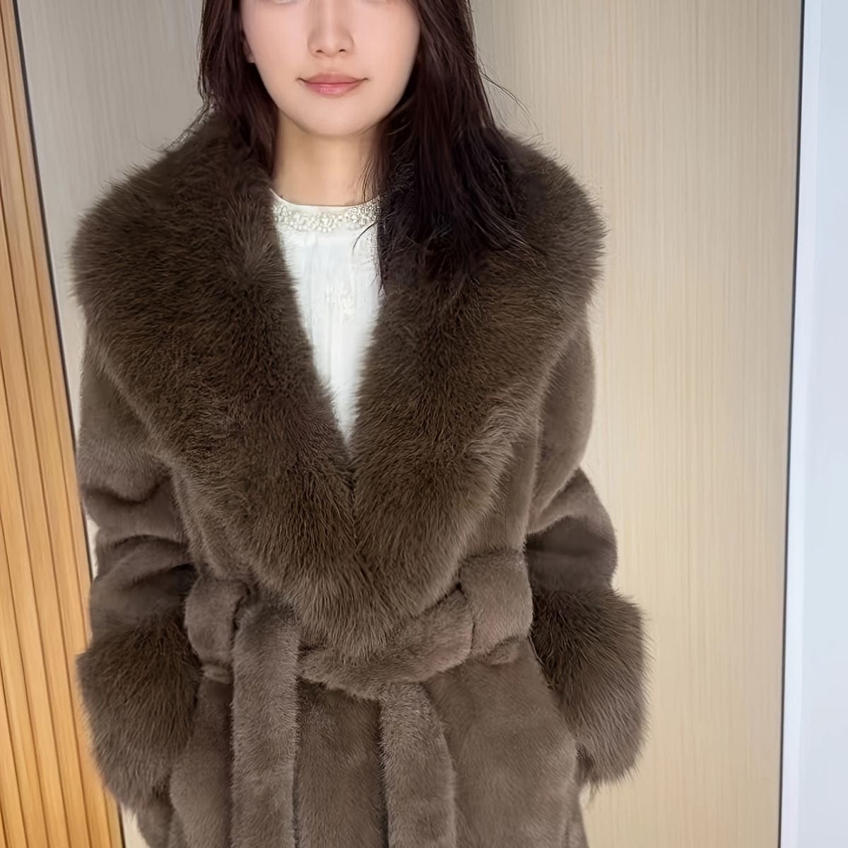The Luxe Faux Fur Robe Coat FT461
