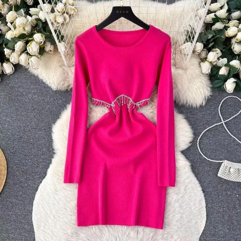 Knitted Tassels Dress FT466