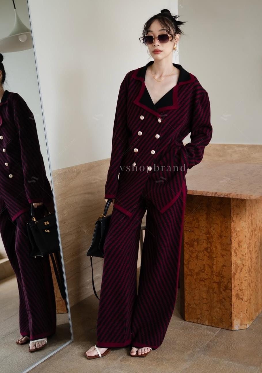 Buttoned Woolen Coord Set FT471