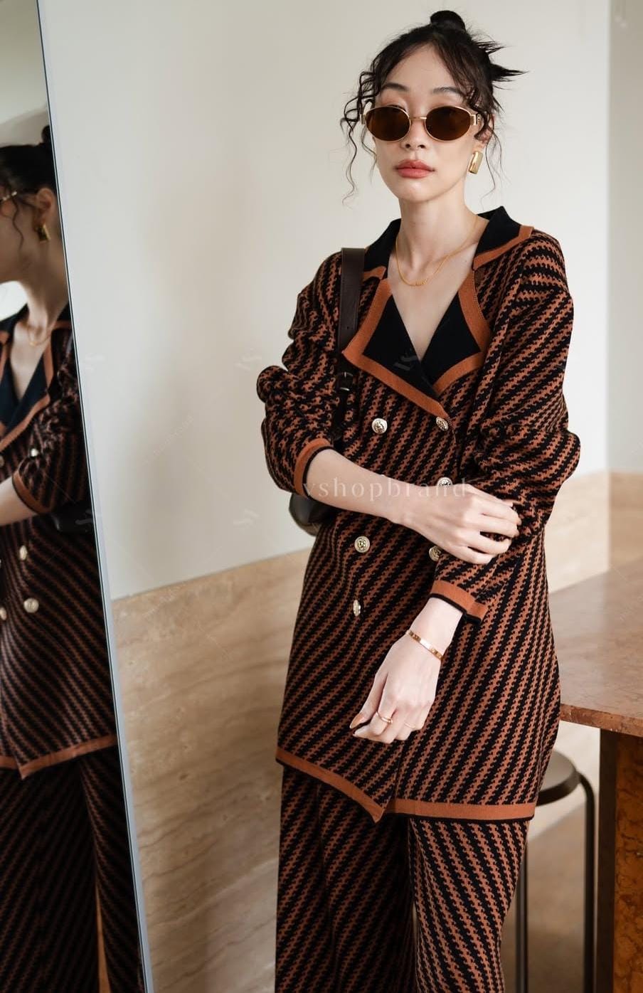 Buttoned Woolen Coord Set FT471