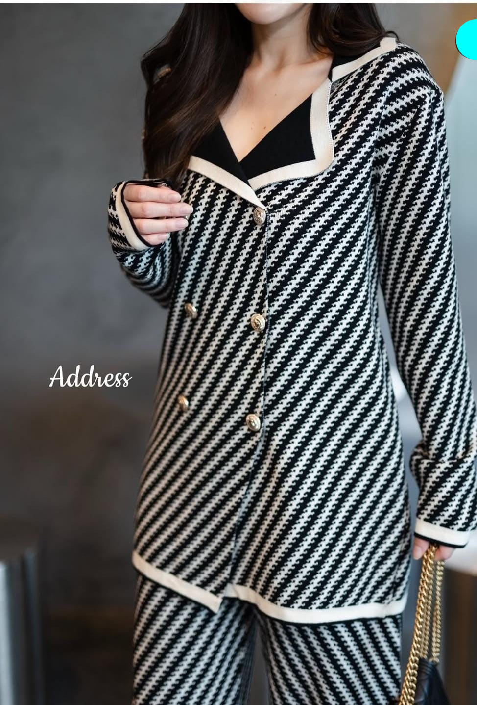 Buttoned Woolen Coord Set FT471