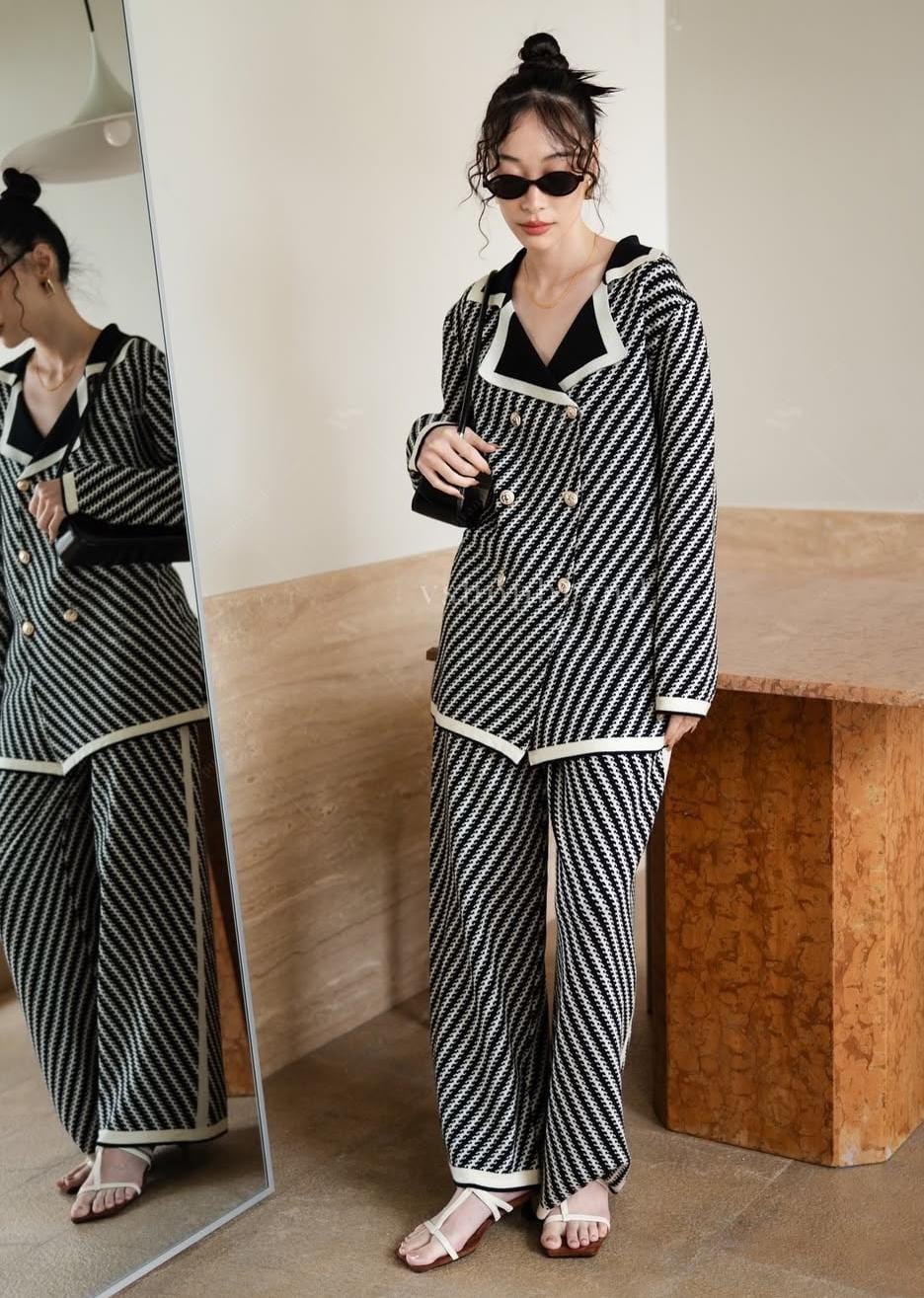 Buttoned Woolen Coord Set FT471