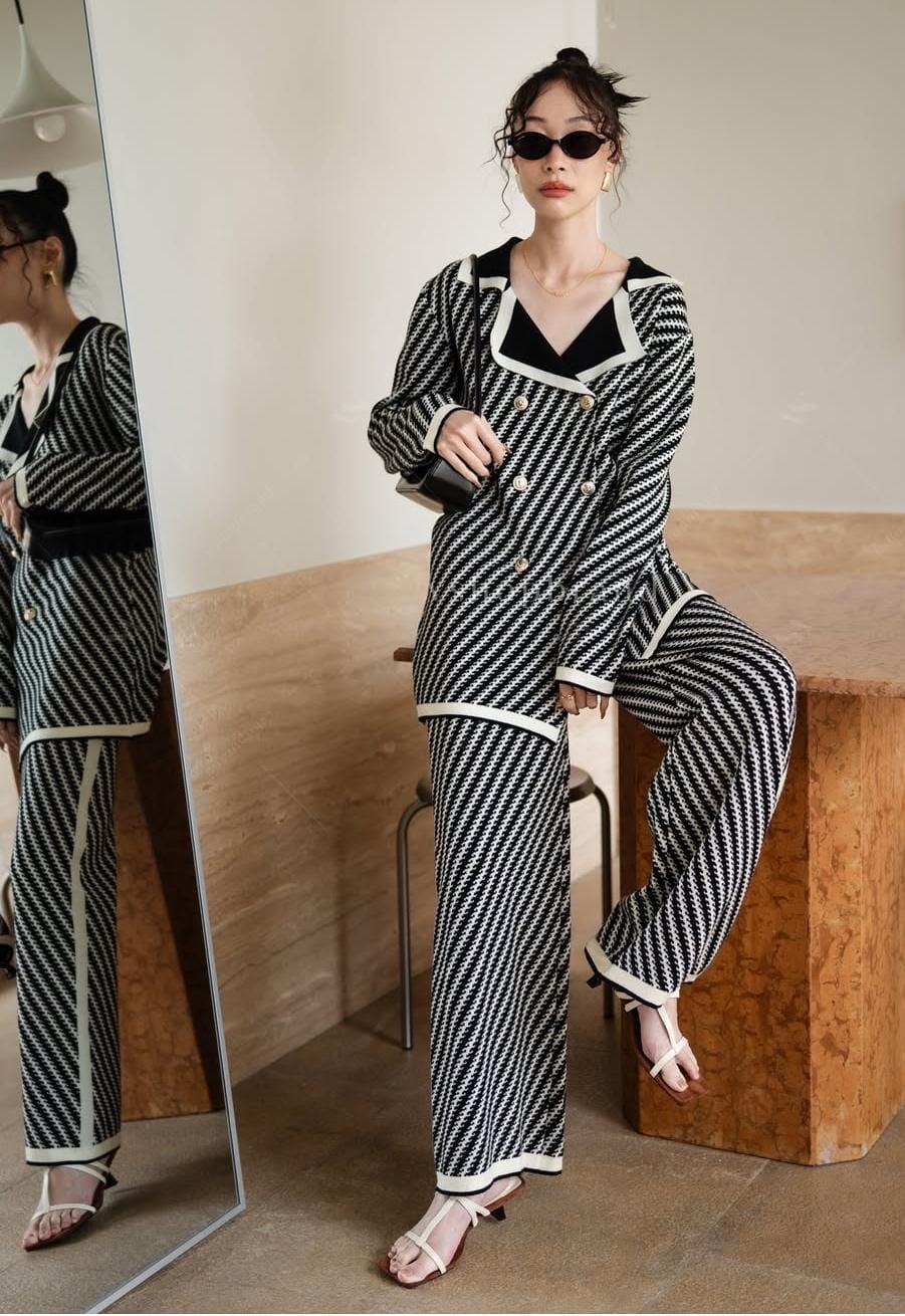 Buttoned Woolen Coord Set FT471