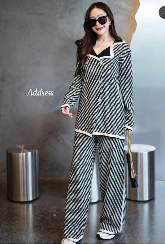 Buttoned Woolen Coord Set FT471