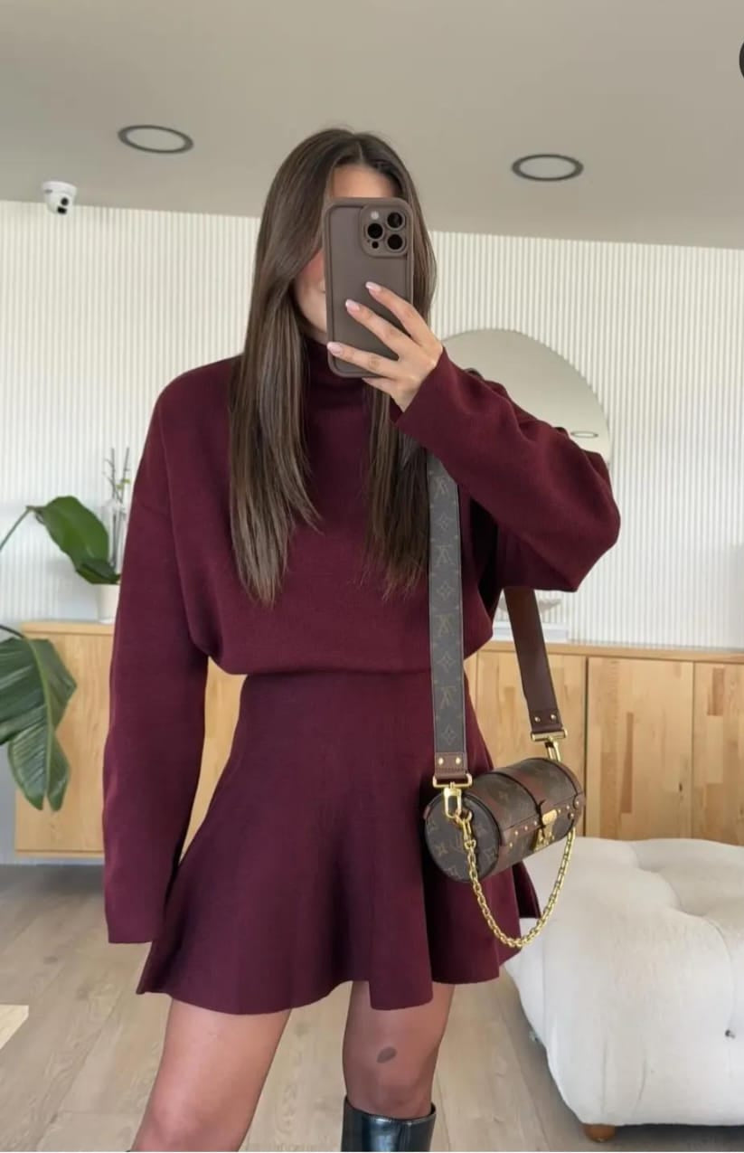 Knitted Skirt Set Two pcs Set FT472