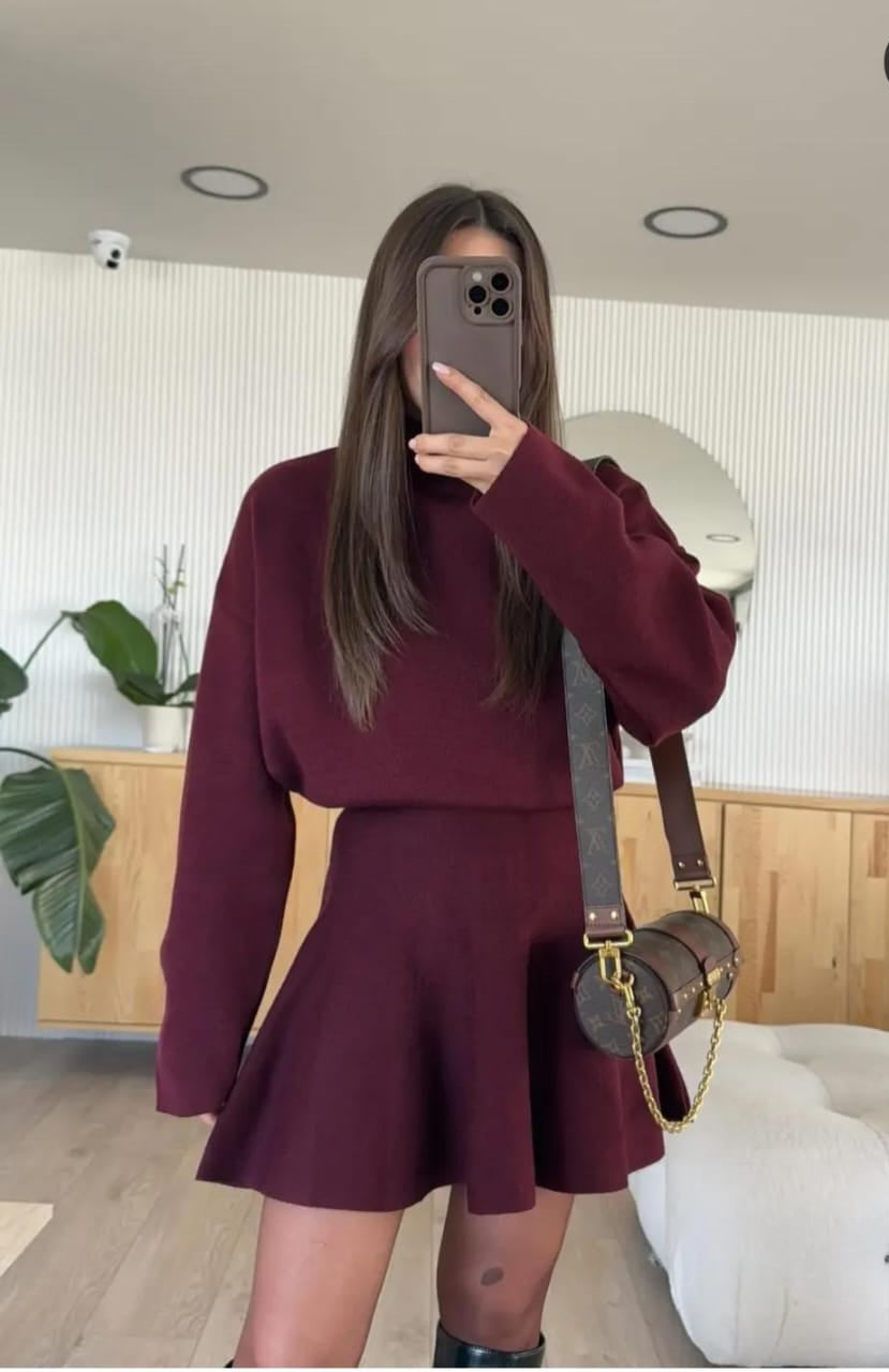 Knitted Skirt Set Two pcs Set FT472