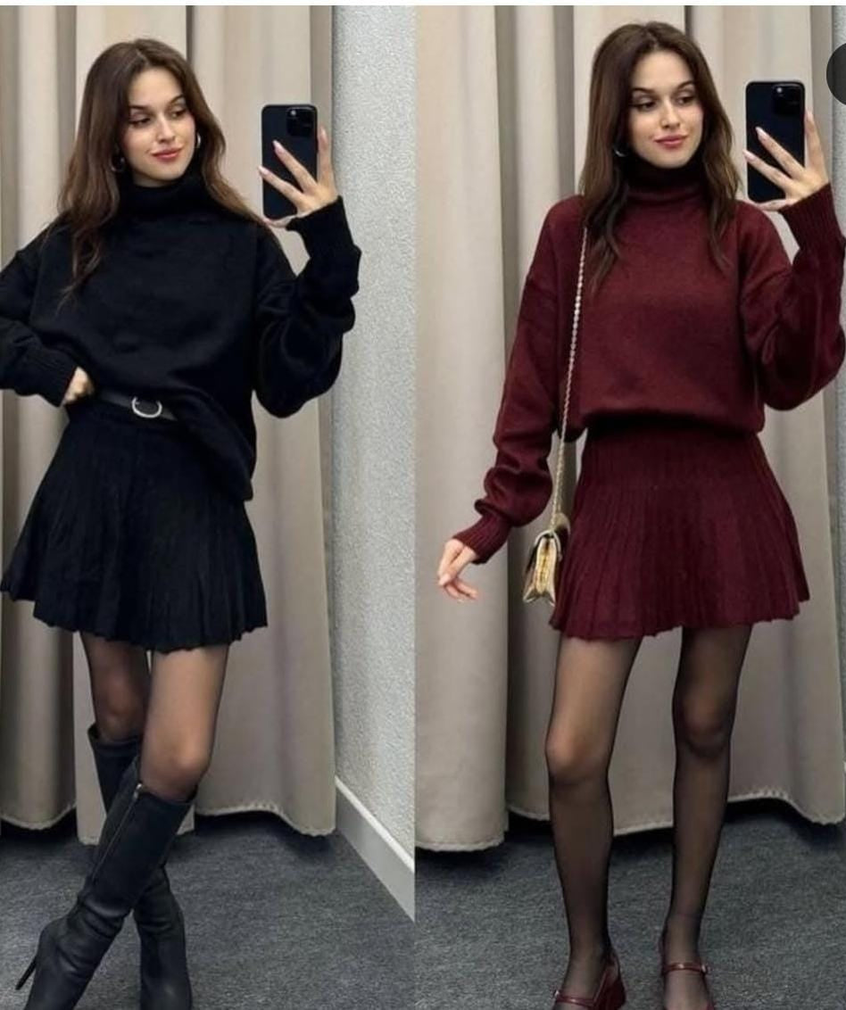 Knitted Skirt Set Two pcs Set FT472