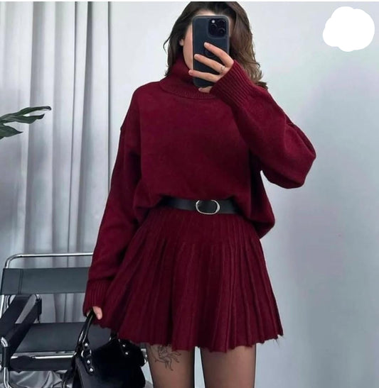 Knitted Skirt Set Two pcs Set FT472