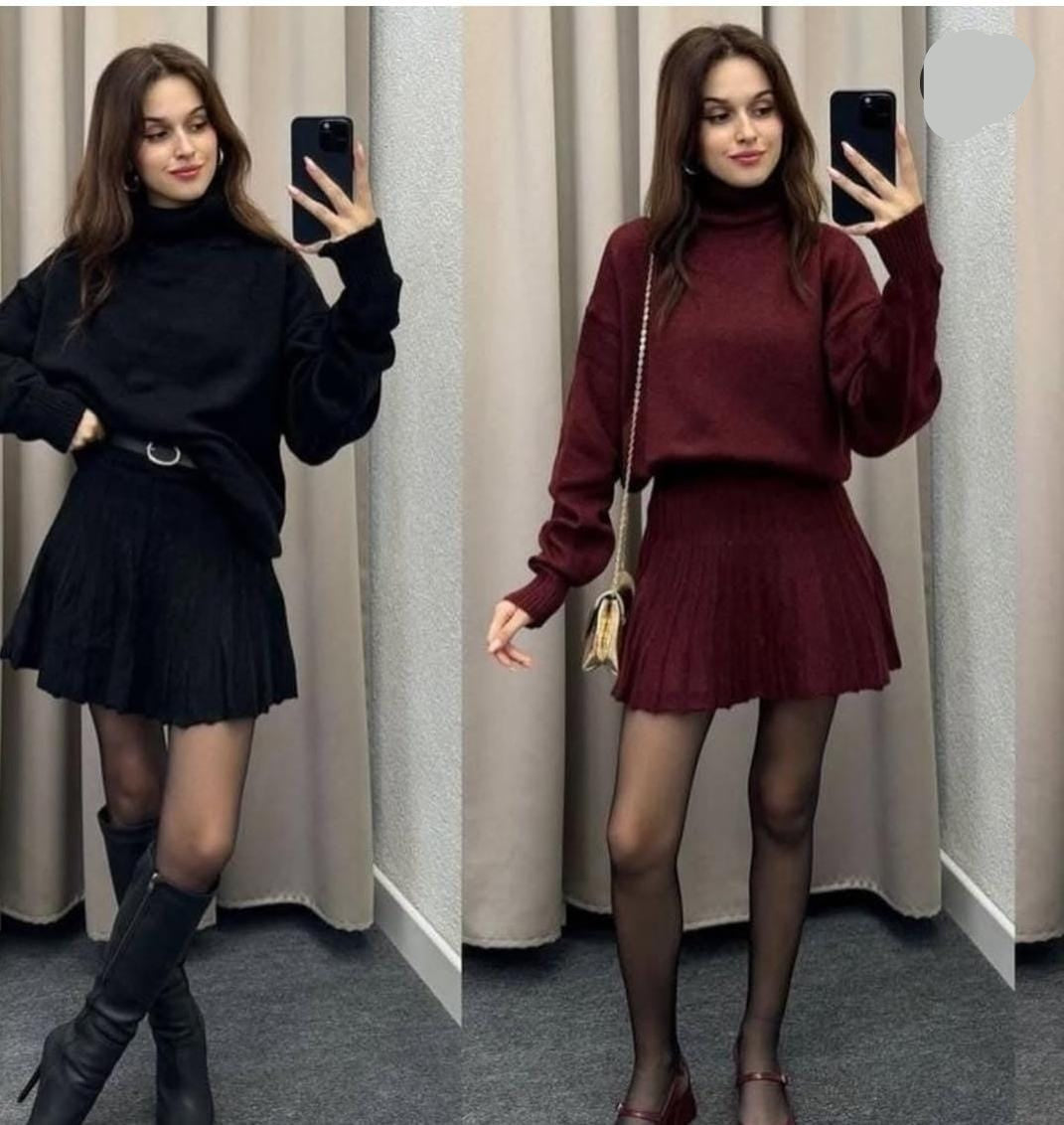 Knitted Skirt Set Two pcs Set FT472