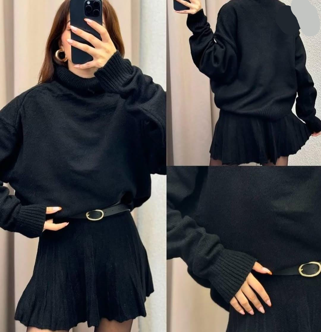 Knitted Skirt Set Two pcs Set FT472