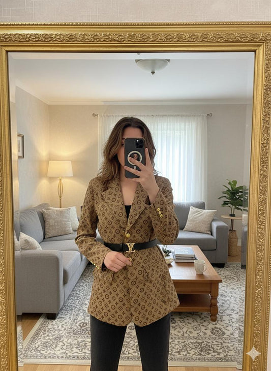 The Monogram Muse  Blazer with Belt FT475