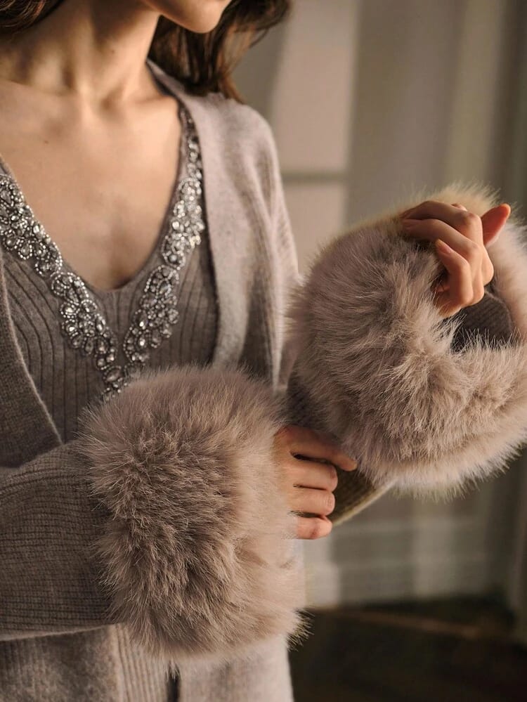 Tiara Embroidered Woolen Top Sur Sleeves Shrug FT480