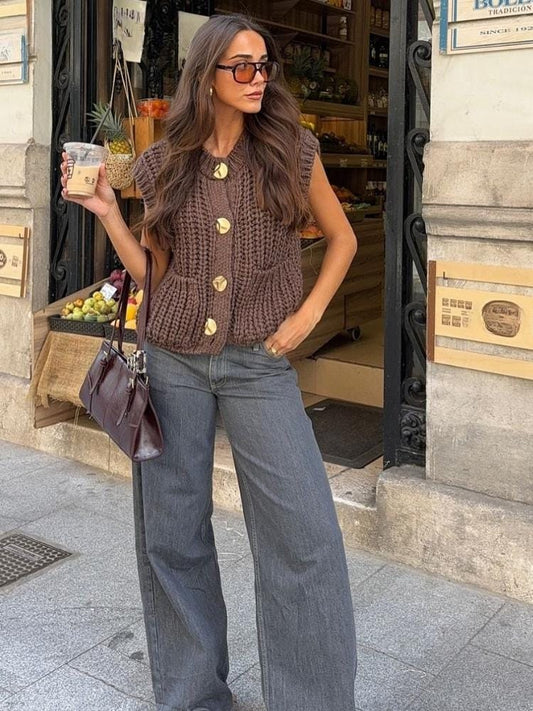 Chunky Knit Sweater Vest FT482