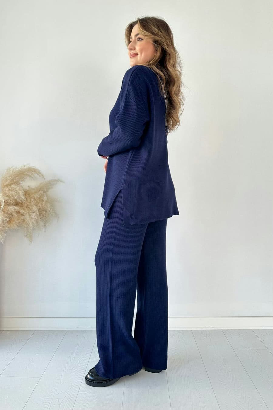 Basic Woolen Collar Coord Set FT484