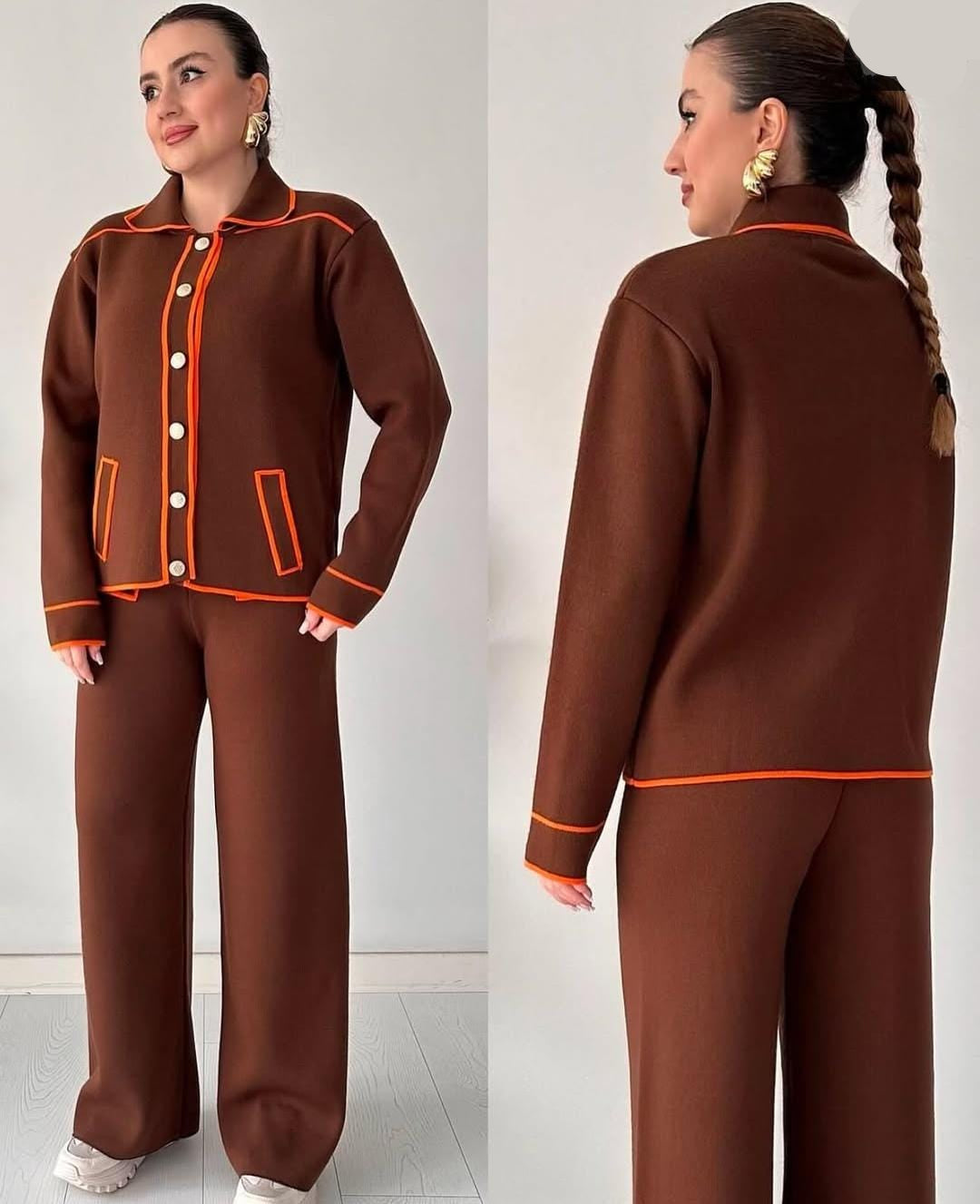 New Buttoned Woolen Coord Set FT487