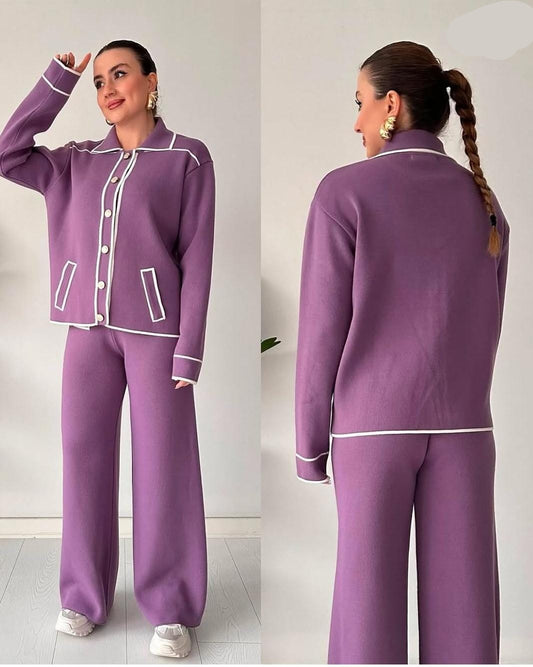 New Buttoned Woolen Coord Set FT487