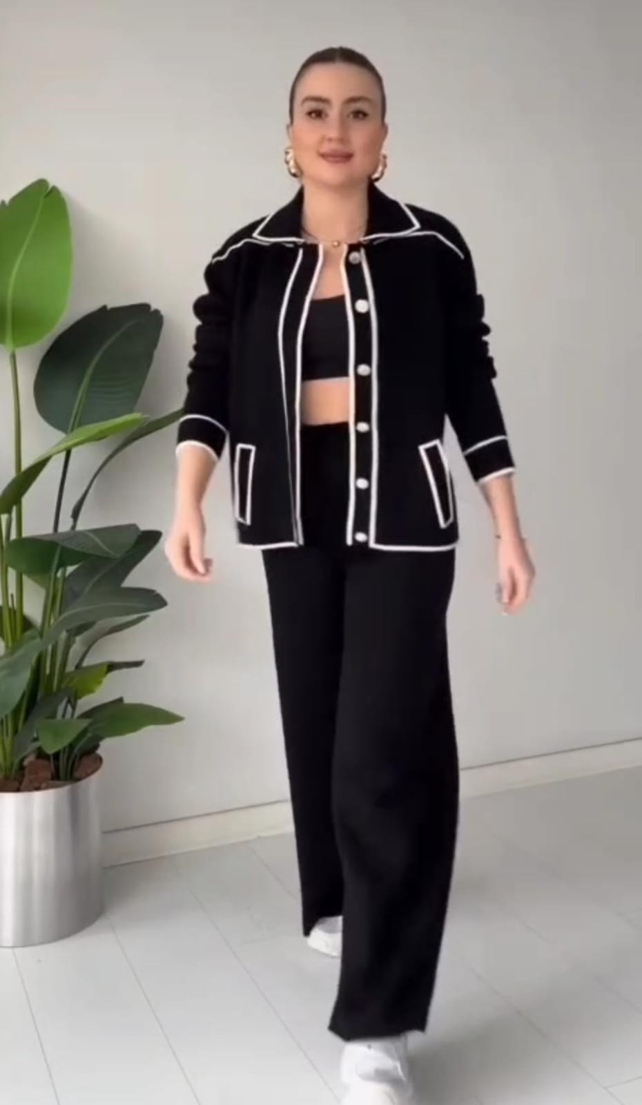 New Buttoned Woolen Coord Set FT487