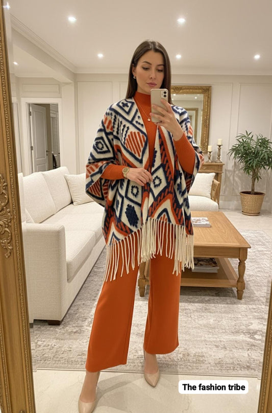 The Royal Retreat Coord Set with Heavy Woolen Stole FT492