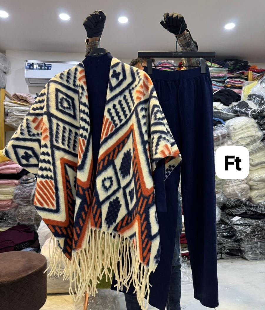 The Royal Retreat Coord Set with Heavy Woolen Stole FT492