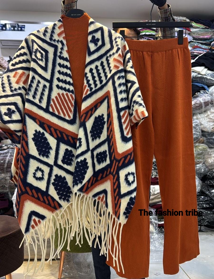 The Royal Retreat Coord Set with Heavy Woolen Stole FT492