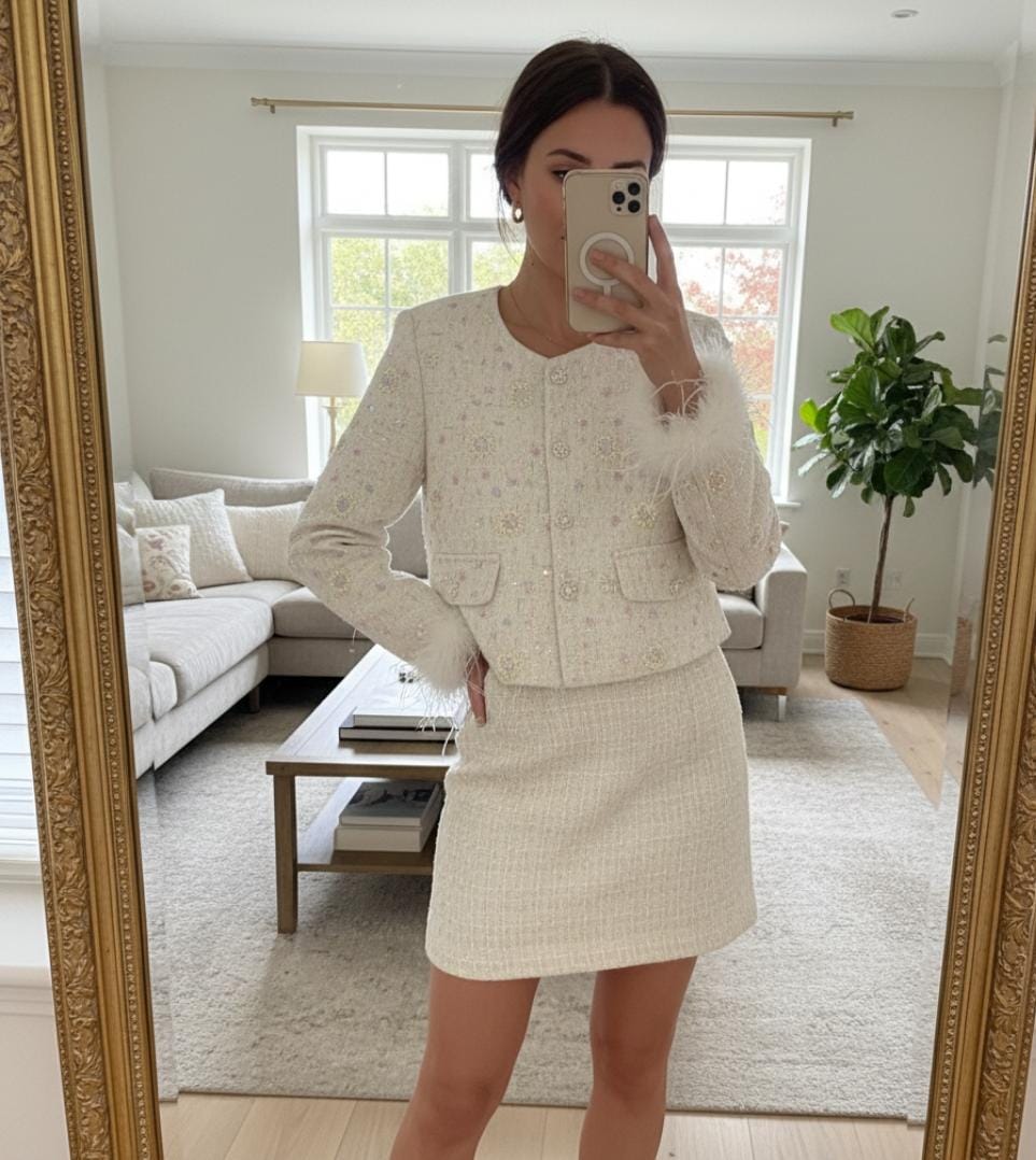 Tweed Embellished Jacket FT496