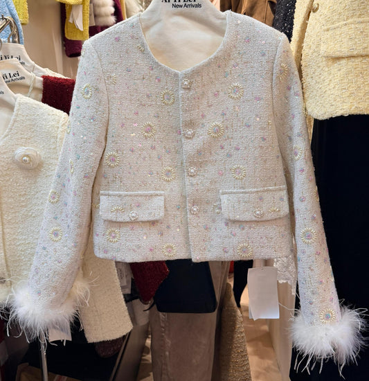 Tweed Embellished Jacket FT496