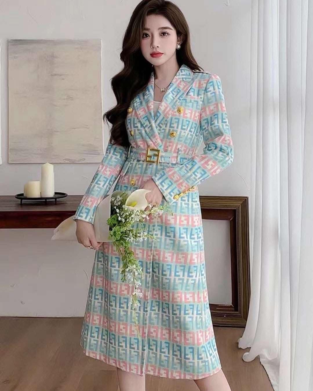 Branded Long Coat/Blazer Dress FT498