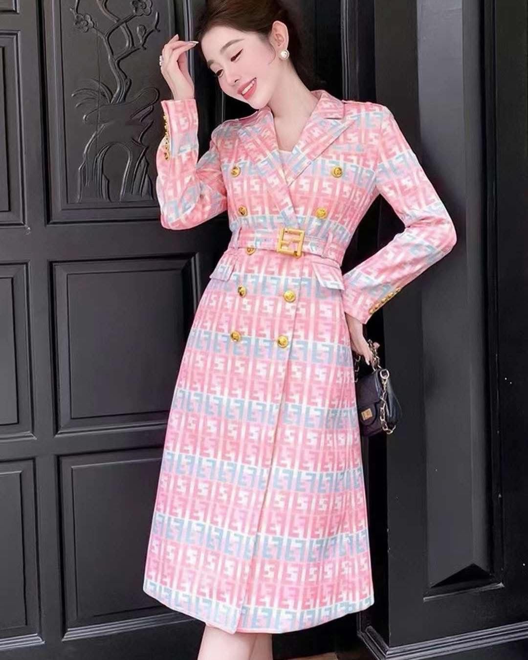 Branded Long Coat/Blazer Dress FT498