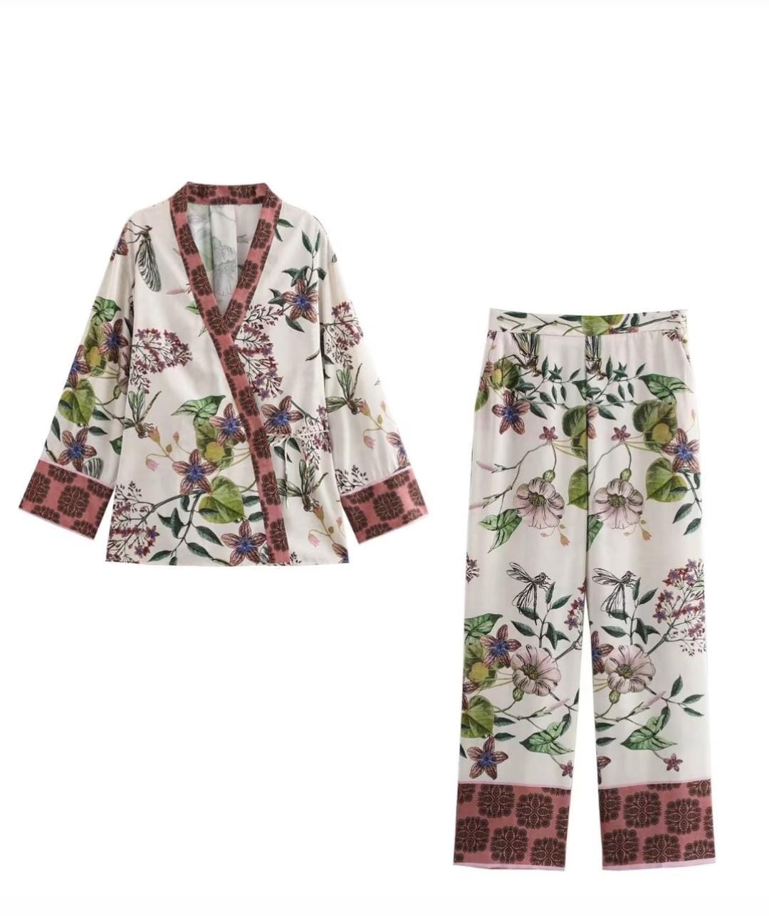 Kimono Printed Coord Set FT507