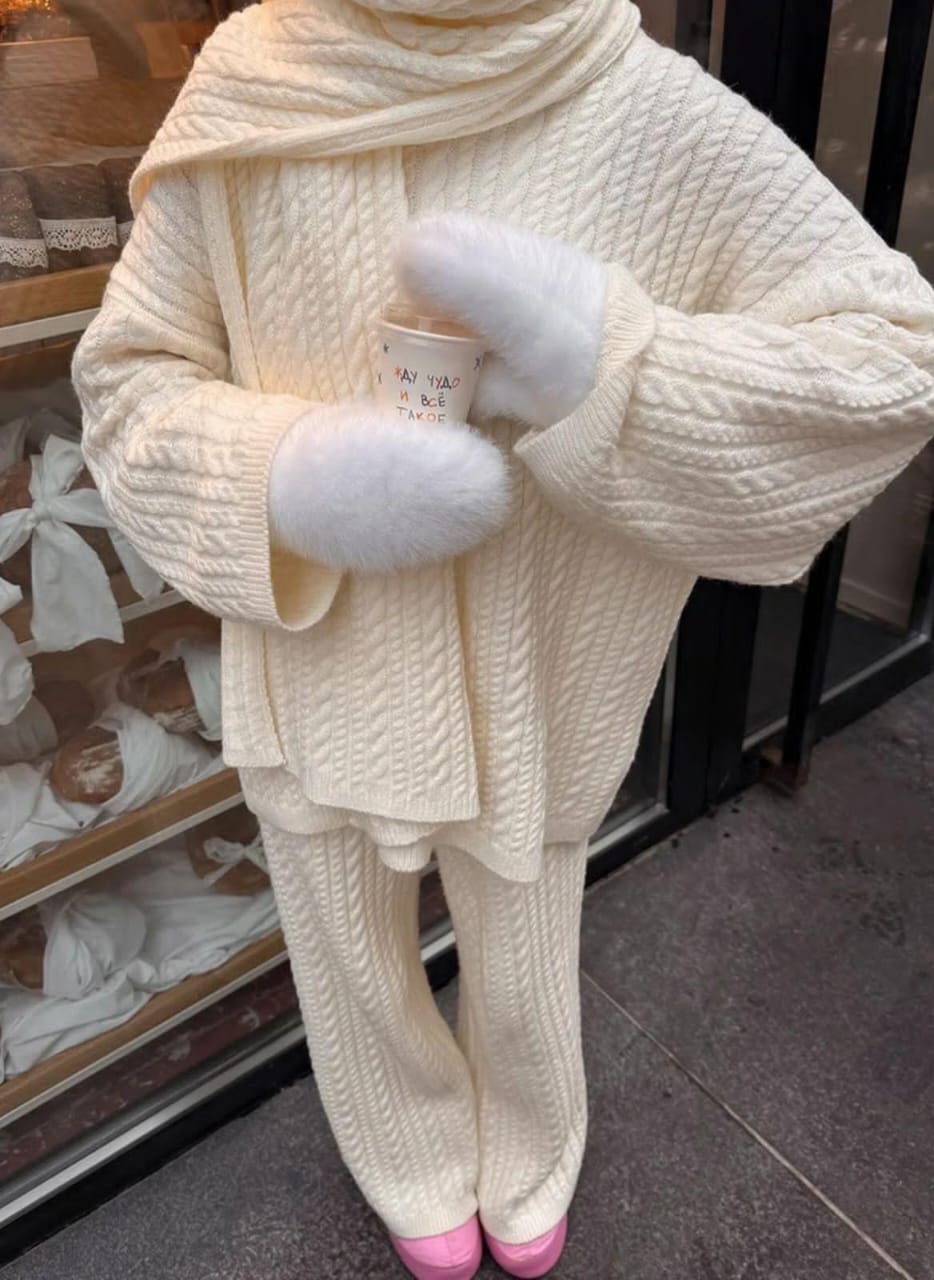 Braided Luxury with Scarf Coord Set FT509