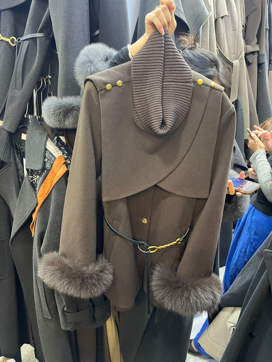 Jenia Warm Fur Coat with Belt FT512