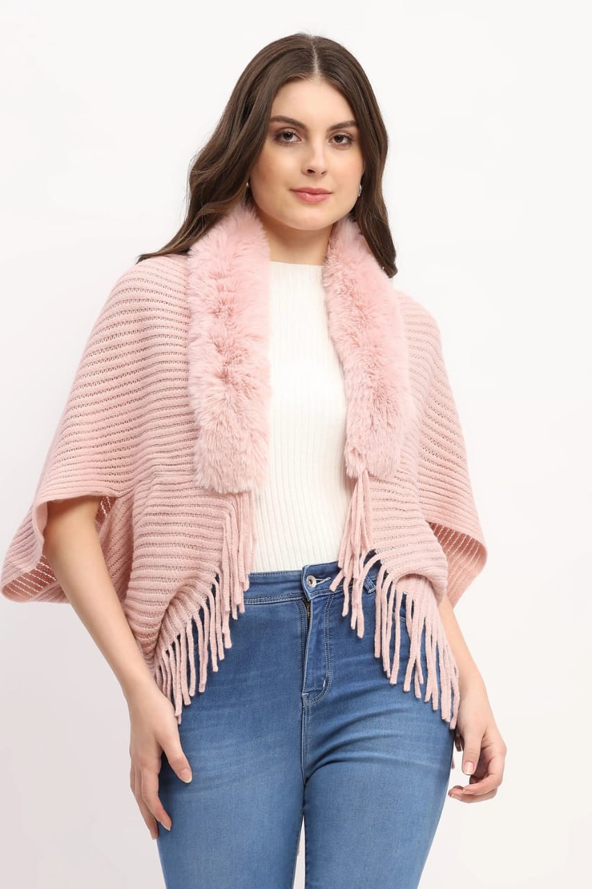 Soft  Fur Finges Cape FT513