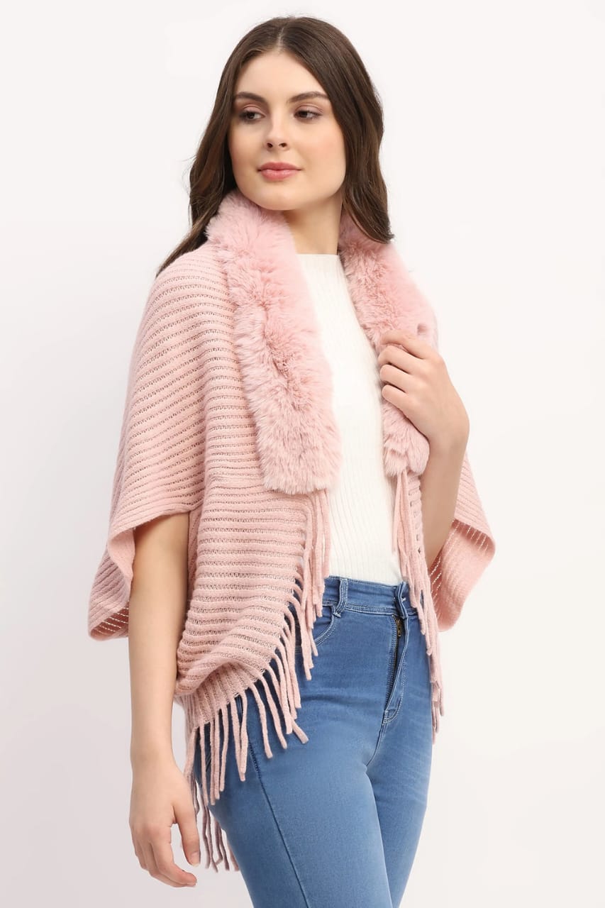 Soft  Fur Finges Cape FT513