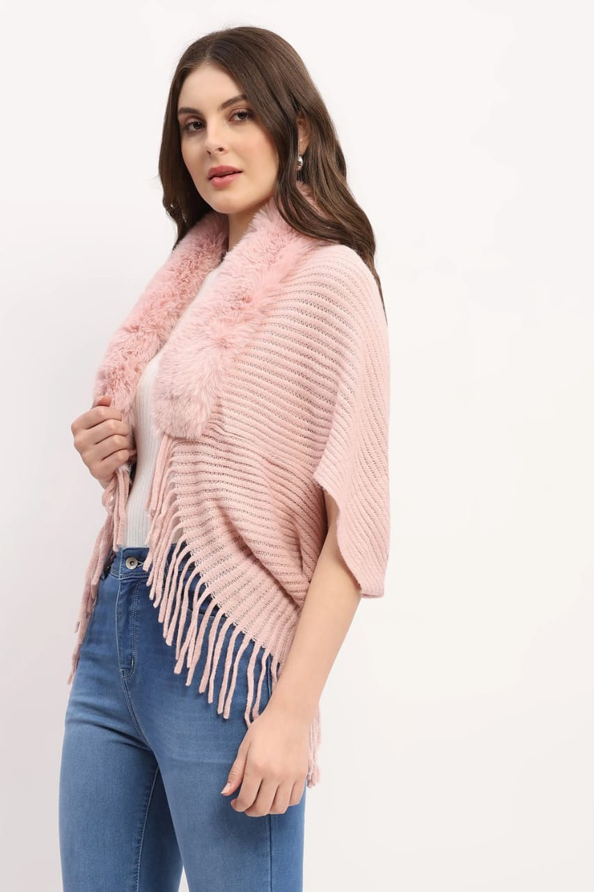 Soft  Fur Finges Cape FT513
