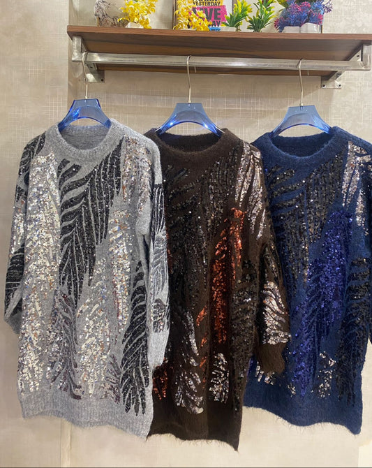 Luxe Sequence Sweater Dress FT521