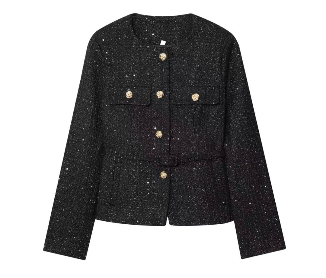 Tweed Coat with Belt FT537